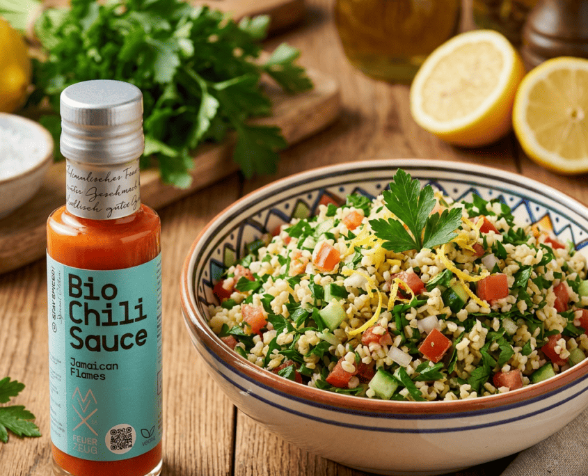 jamaican flames mit tabbouleh