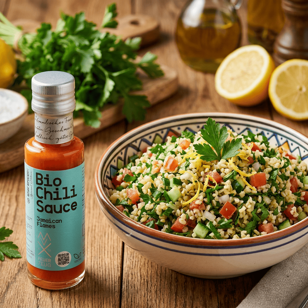 Jamaican Flames mit Tabbouleh jamaican flames mit tabbouleh