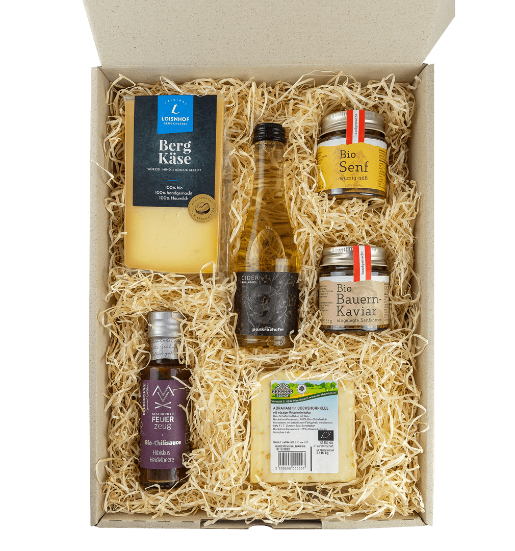 FEUERzeug Vegetarische Bio Geschenkbox "Mühlviertler Käse"